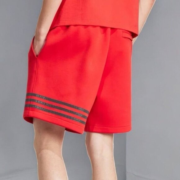 Adidas Men Neuclassic Red Striped Shorts Drawstring Waist Side Pockets NEW XL - Picture 9 of 9